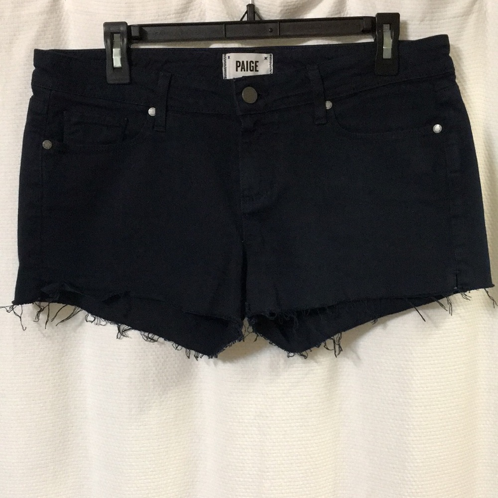 Deep indigo raw edge shorts